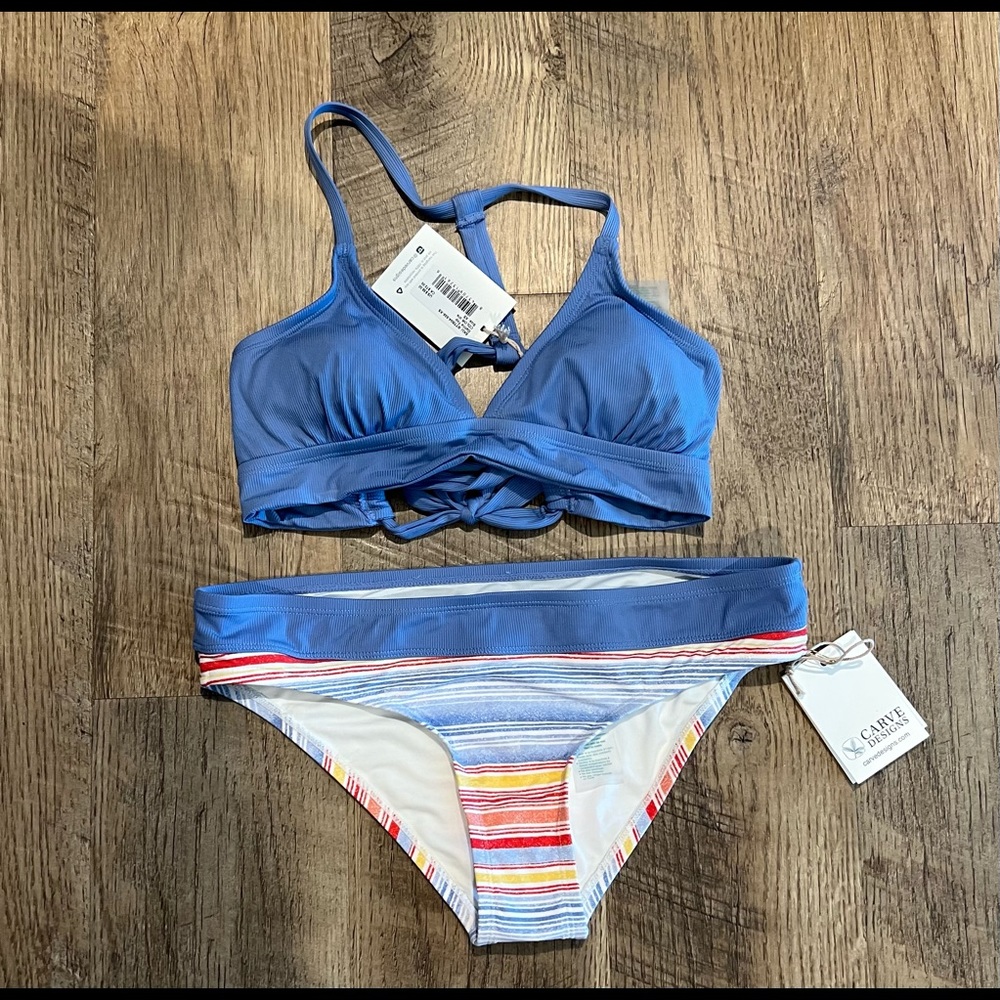 Carve Designs Dahlia Bikini TOP Iris Blue XS